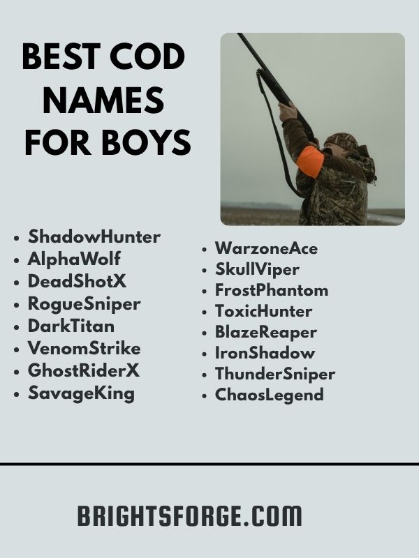 Best COD Names for Boys
