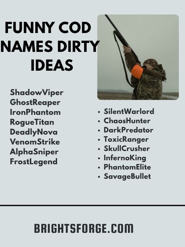 Funny COD Names Dirty Ideas