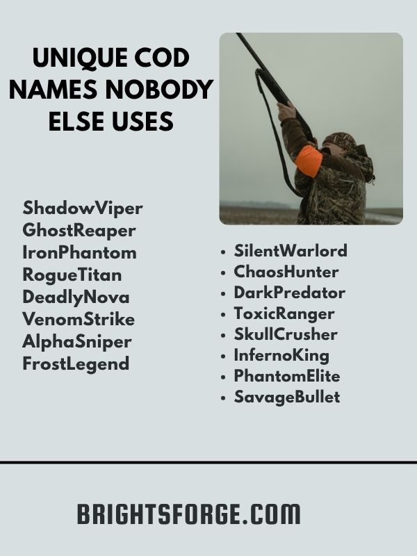 Unique COD Names Nobody Else Uses