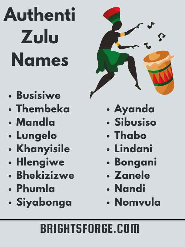 Authentic Zulu Names