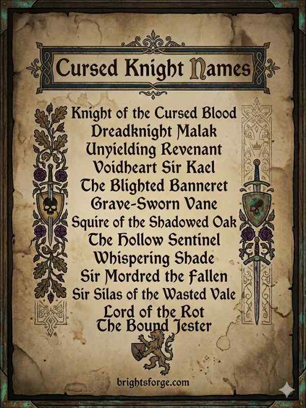 Cursed Knight Names