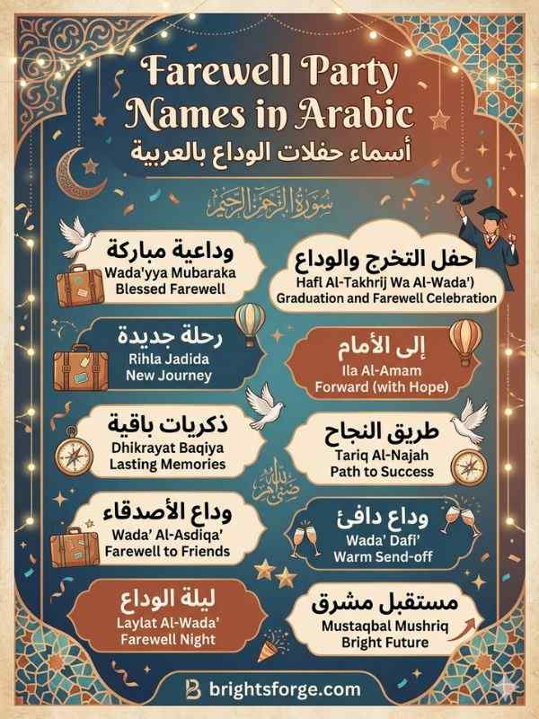 Farewell Party Names in Arabic