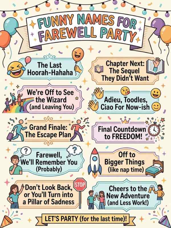 Funny Names for Farewell Party