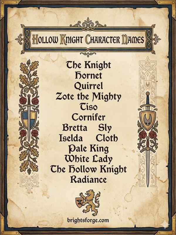 Hollow Knight Character Names