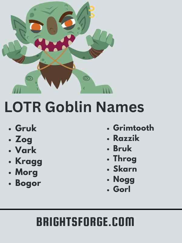 LOTR Goblin Names