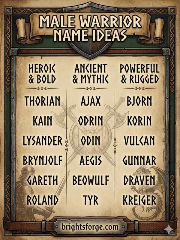 Male Warrior Name Ideas