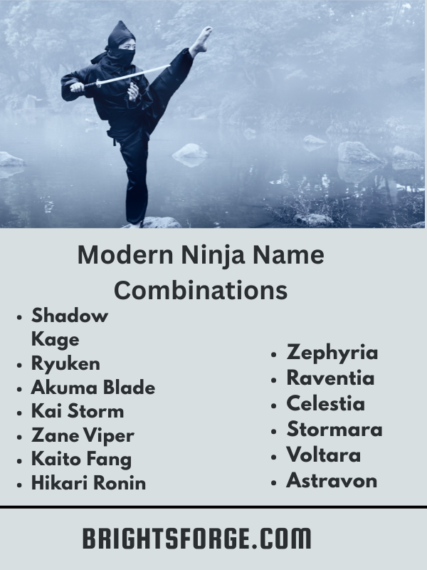 Modern Ninja Name Combinations