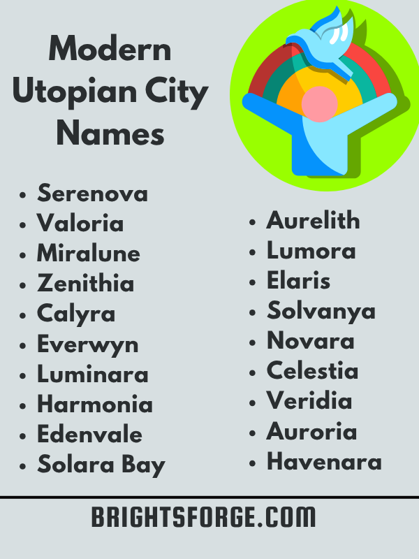 Modern Utopian City Names