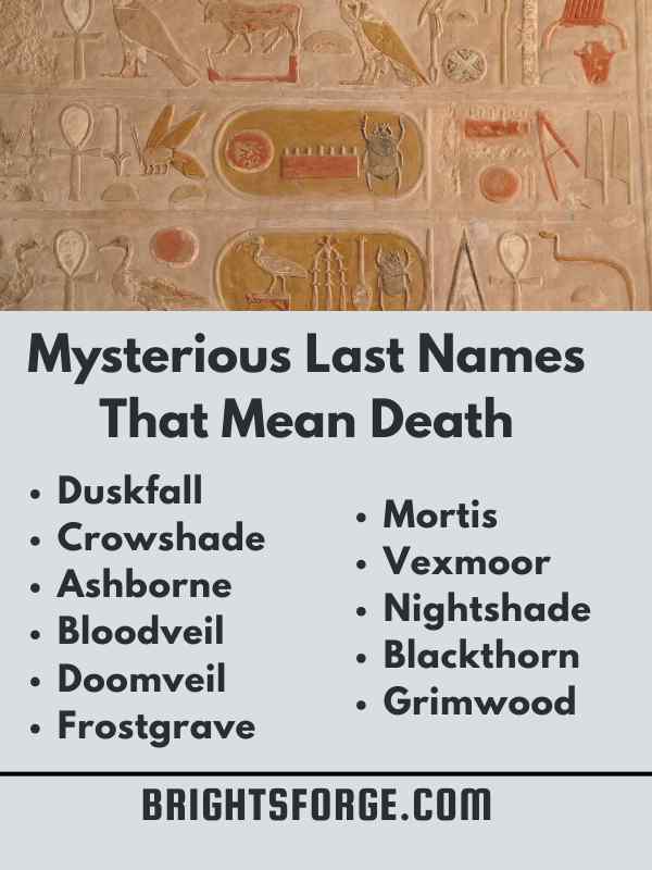 Mysterious Last Names That Mean Death