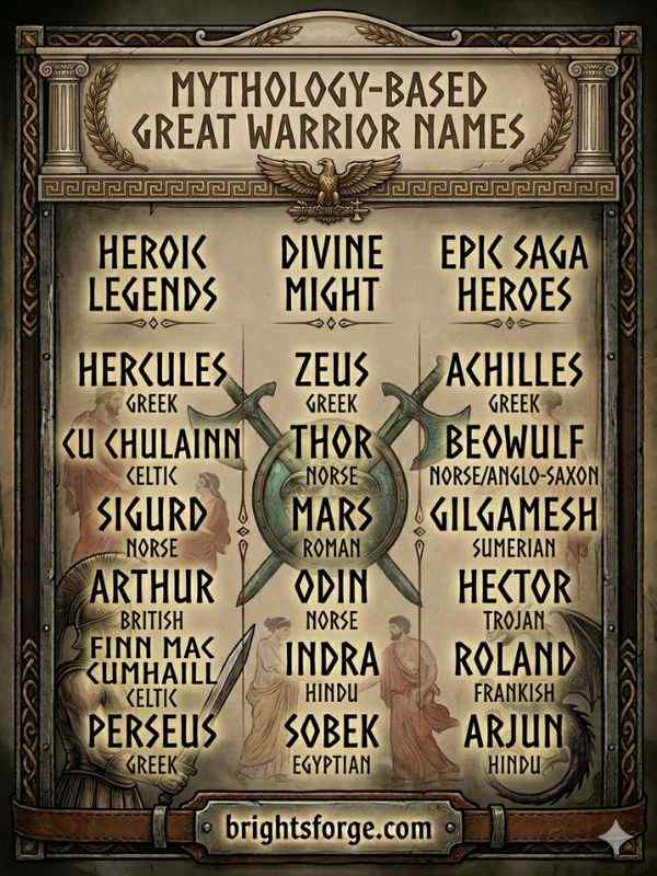 Mythology-Based Great Warrior Names