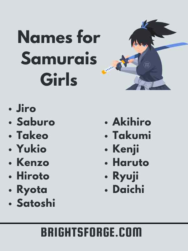 Names for Samurais Girls