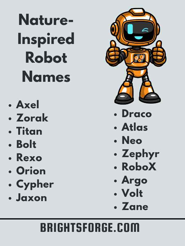 Nature-Inspired Robot Names