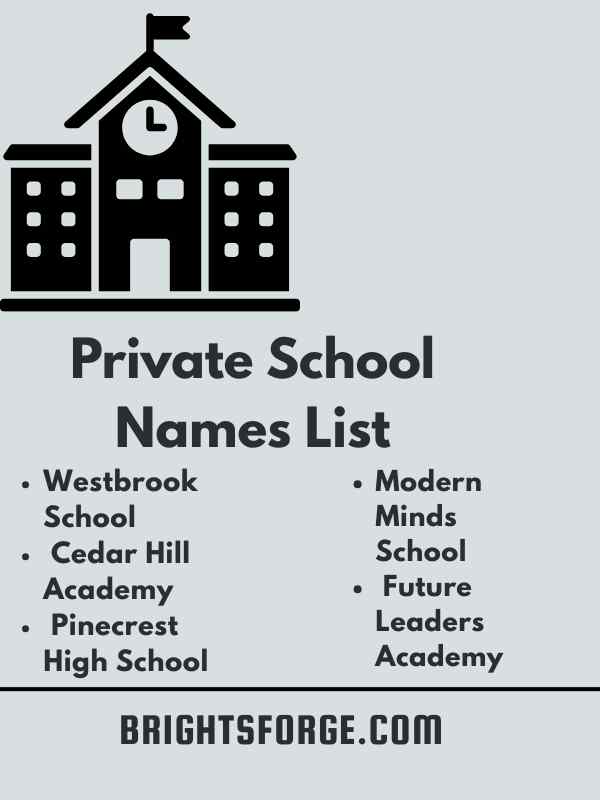 Private School Names List