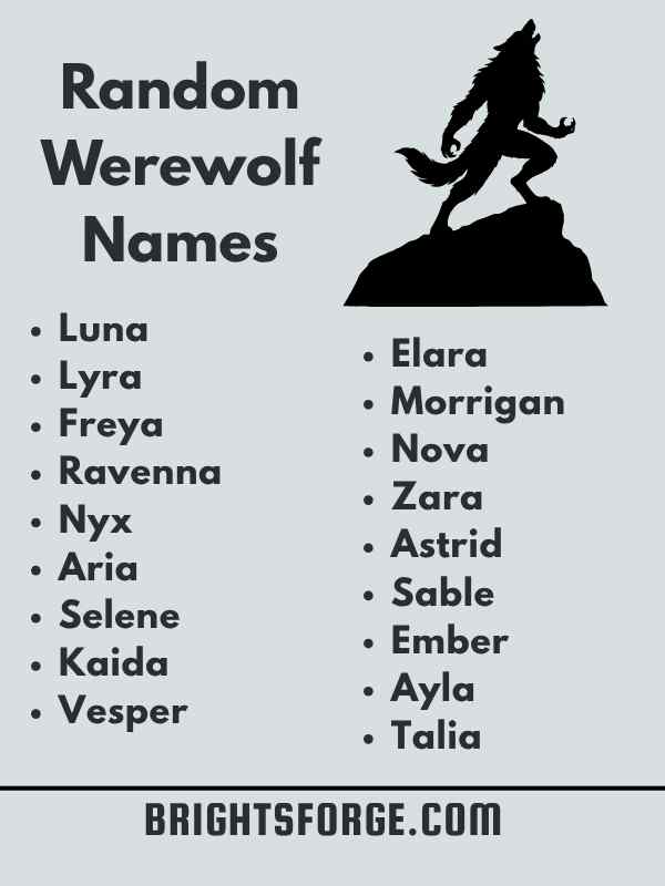 Random Werewolf Names