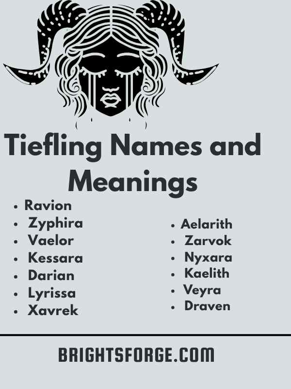 Tiefling Names and Meanings