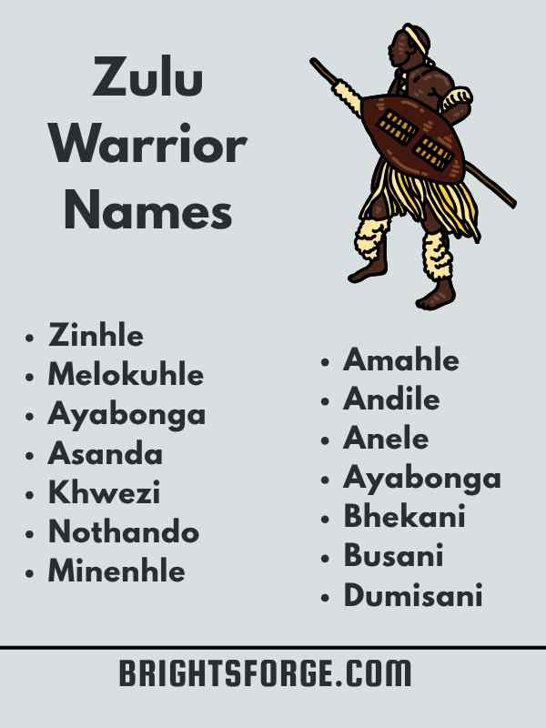 Zulu Warrior Names