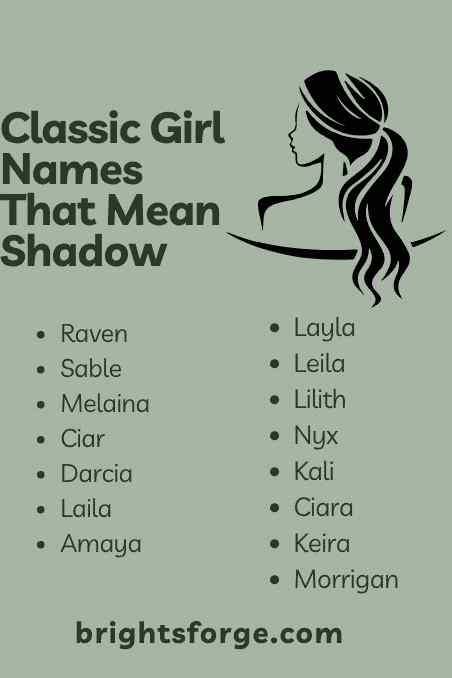 Classic Girl Names That Mean Shadow
