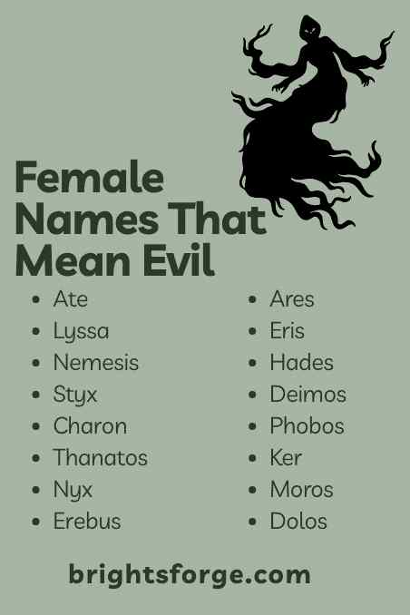 Female Names That Mean Evil