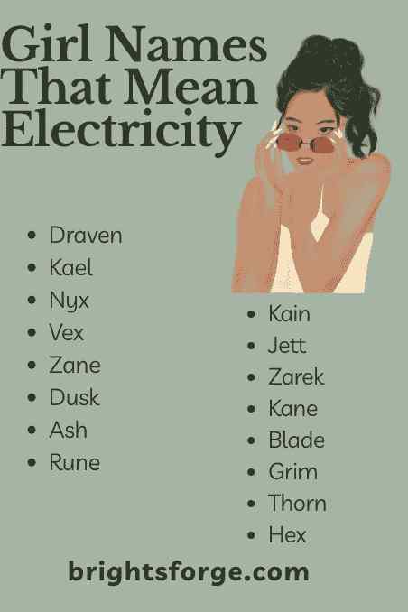 Girl Names That Mean Electricity