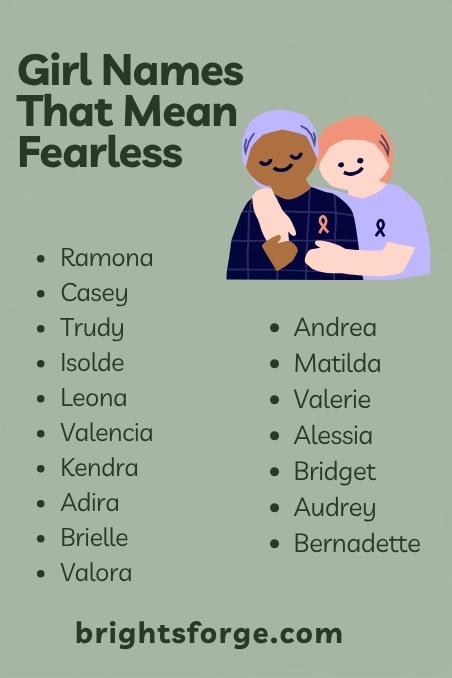 Girl Names That Mean Fearless