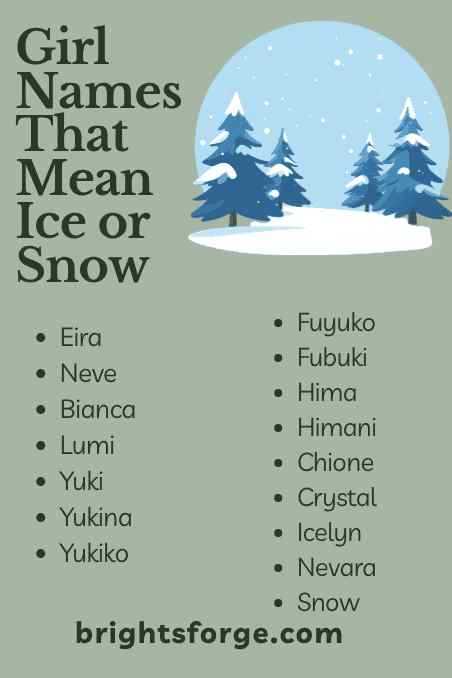 Girl Names That Mean Ice or Snow