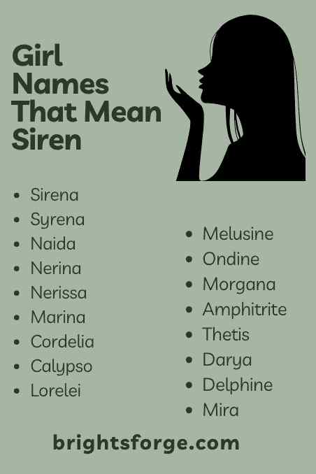 Girl Names That Mean Siren