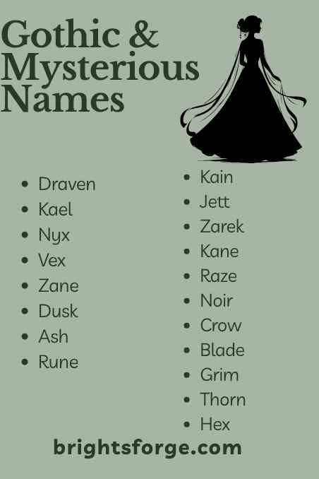 Gothic & Mysterious Names