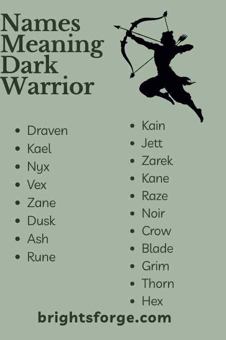 Names Meaning Dark Warrior