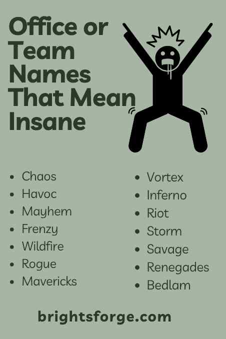 Office or Team Names That Mean Insane