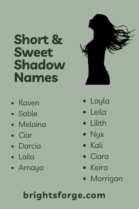 Short & Sweet Shadow Names