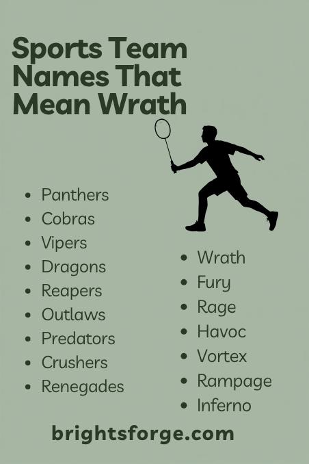 Sports Team Names That Mean Wrath
