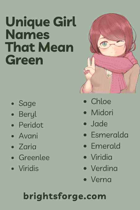 Unique Girl Names That Mean Green