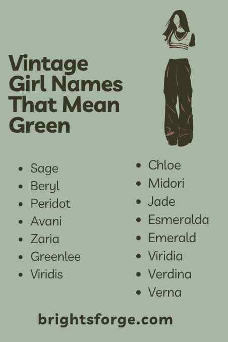 Vintage Girl Names That Mean Green