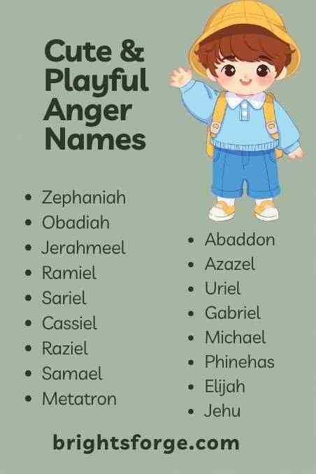 Cute & Playful Anger Names