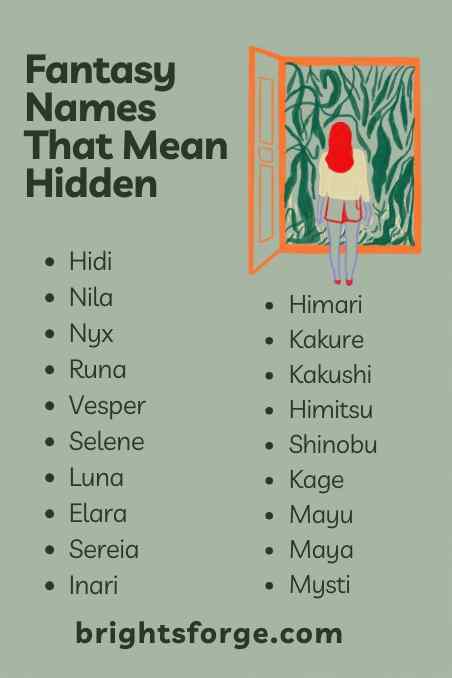 Fantasy Names That Mean Hidden