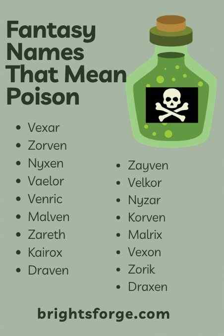 Fantasy Names That Mean Poison