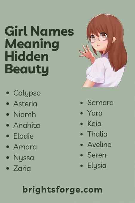 Girl Names Meaning Hidden Beauty