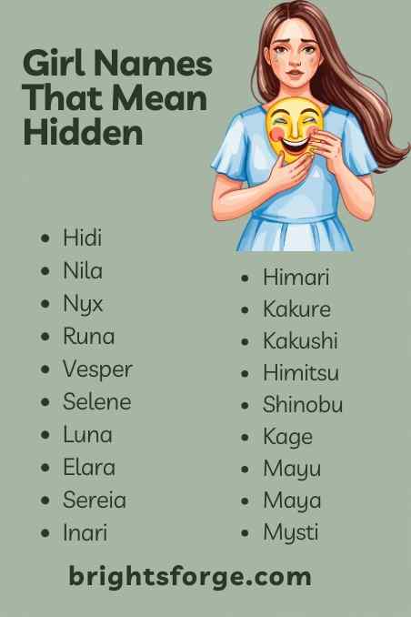 Girl Names That Mean Hidden