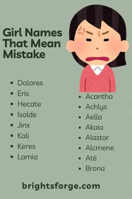 Girl Names That Mean Mistake