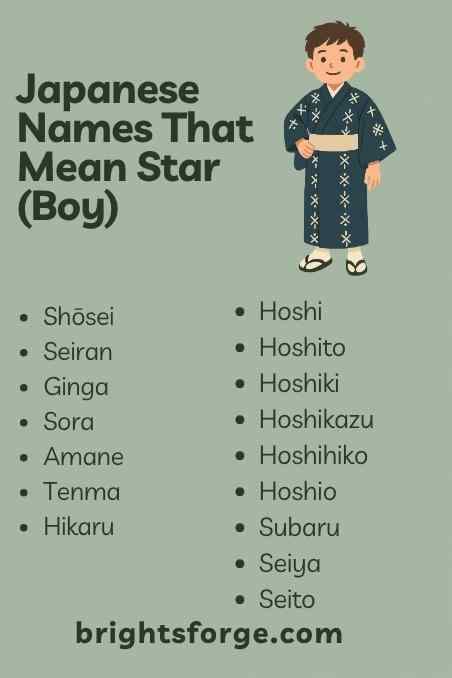 Japanese Names That Mean Star (Boy)