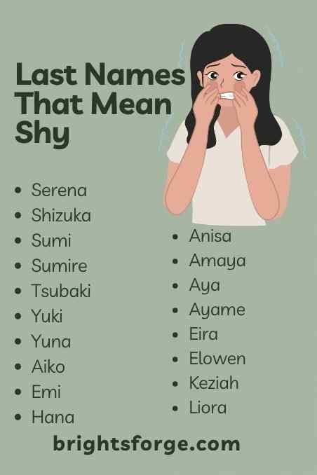 Last Names That Mean Shy