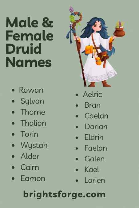 Male & Female Druid Names