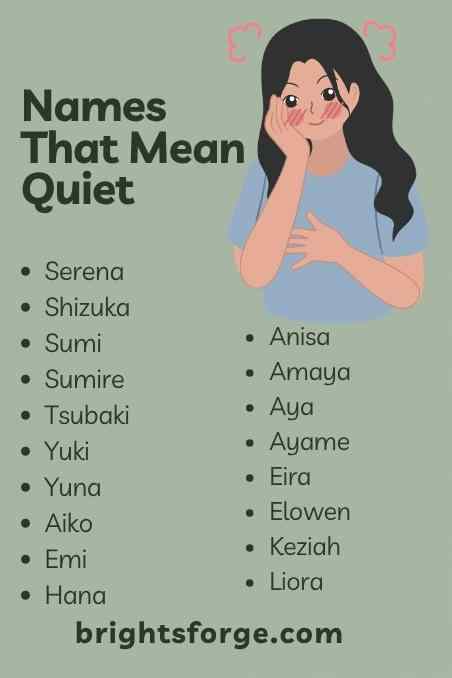 Names That Mean Quiet