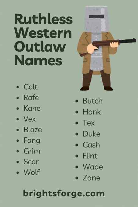 Ruthless Western Outlaw Names