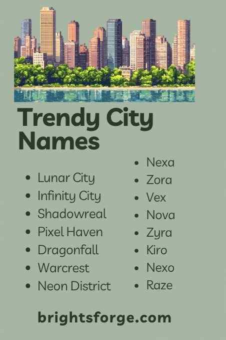 Trendy City Names