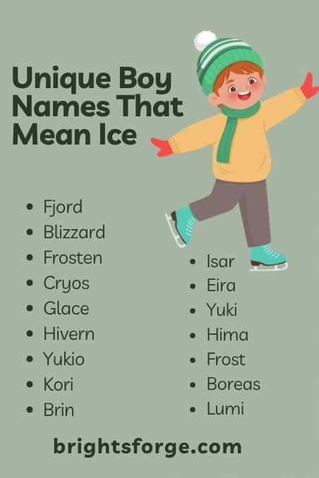 Unique Boy Names That Mean Ice