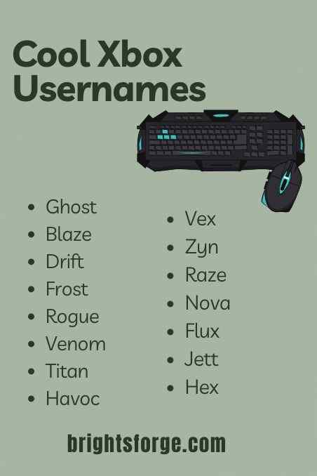 Cool Xbox Usernames