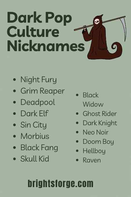 Dark Pop Culture Nicknames 🎬