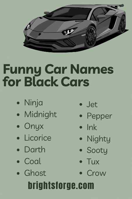 Funny Car Names for Black Cars