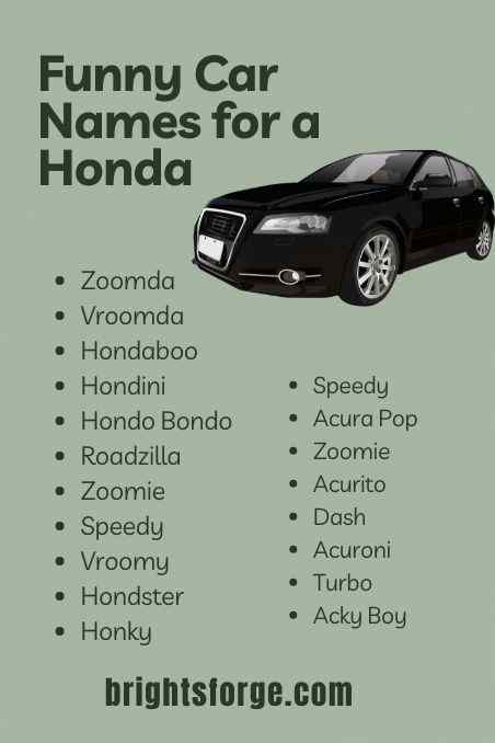 Funny Car Names for a Honda